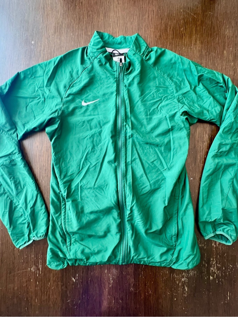 Nike Running XS Emerald Green Lightweight Full Zip Windbreaker Jacket